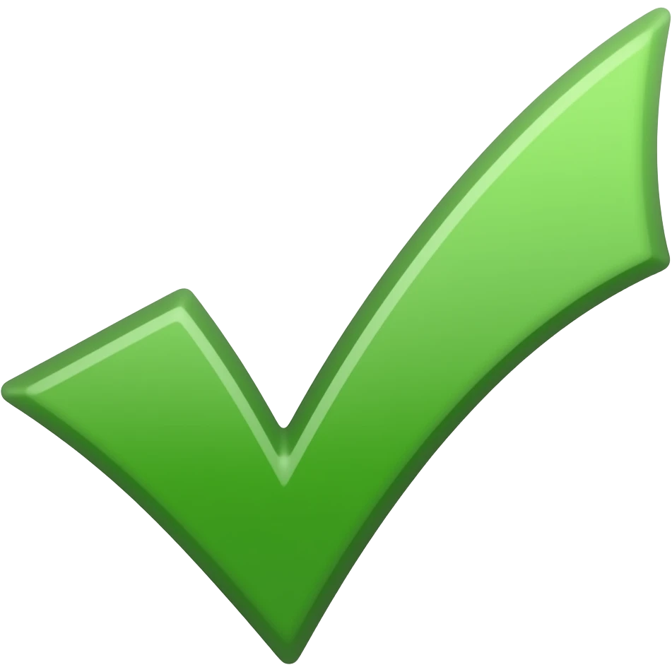 Un signo de palomita de color verde emoji