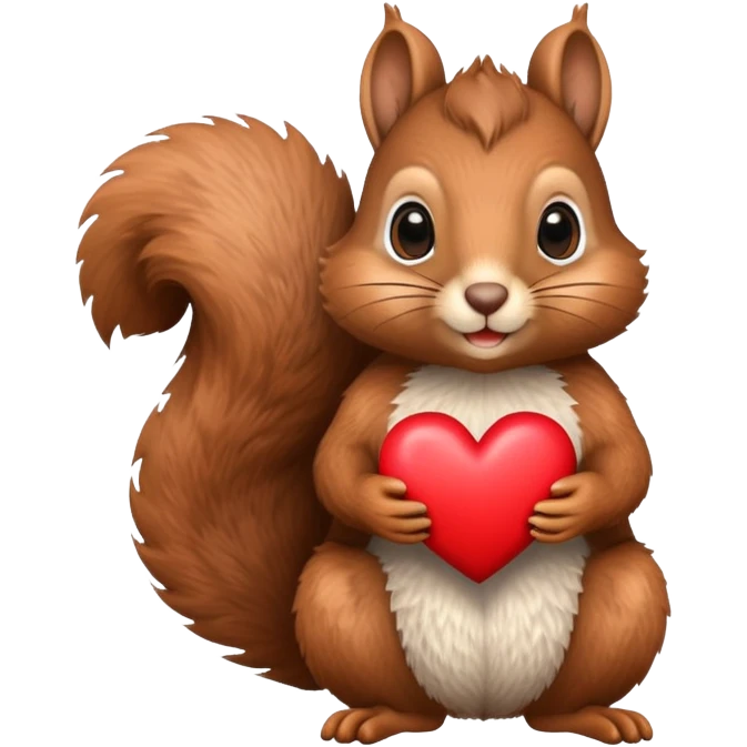Squirrel holding a heart emoji