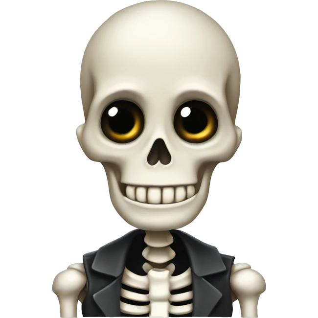 alex the skeleton with skinny little eye holes emoji