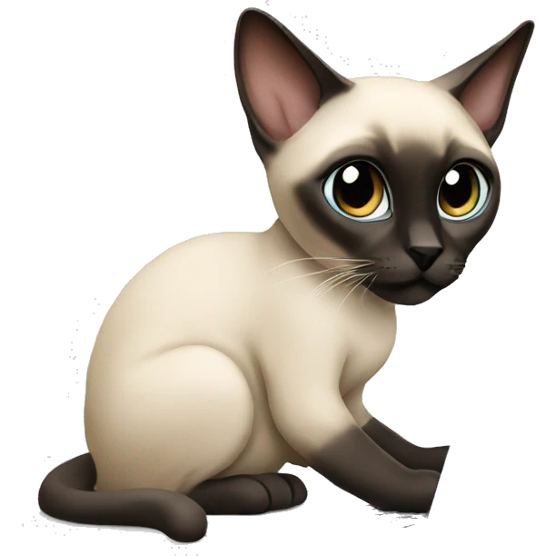 Siamese cat working on a laptop emoji