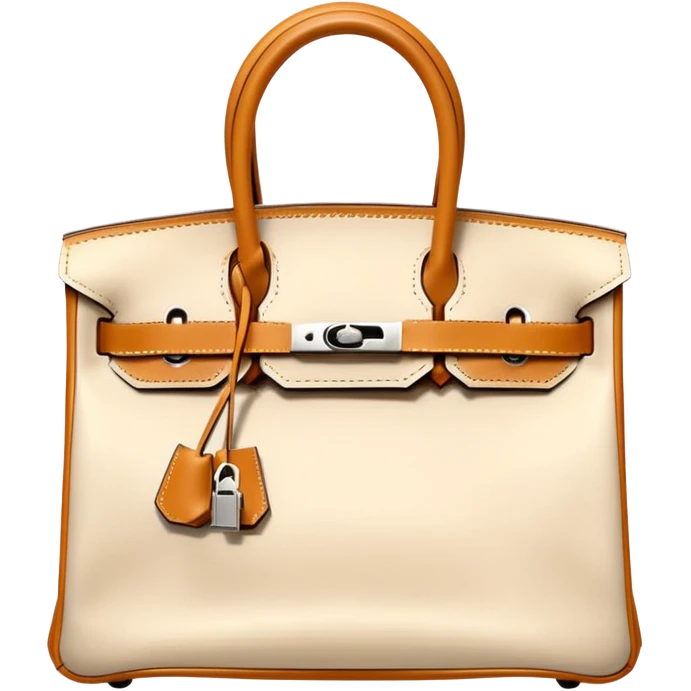 hermes birkin plain cream color bag emoji