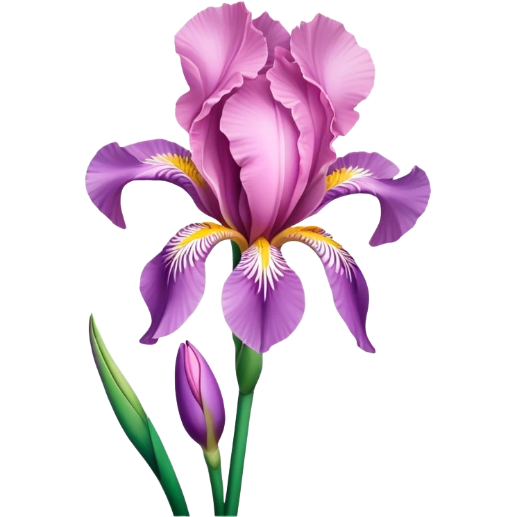 single Pink Iris, straight stem emoji