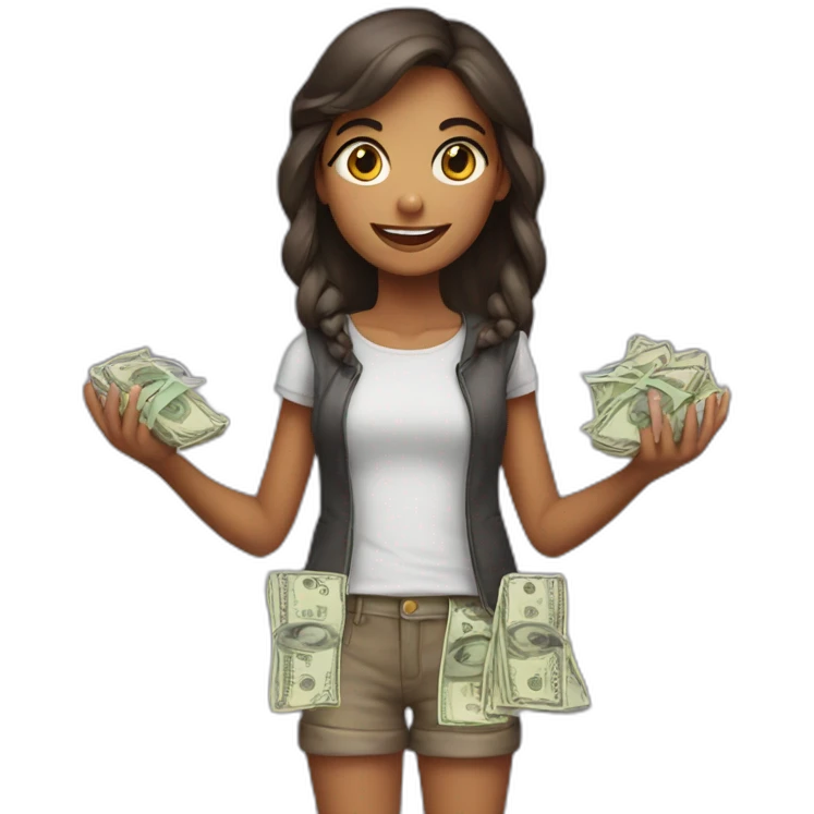 preatty girl which has money in her hands emoji