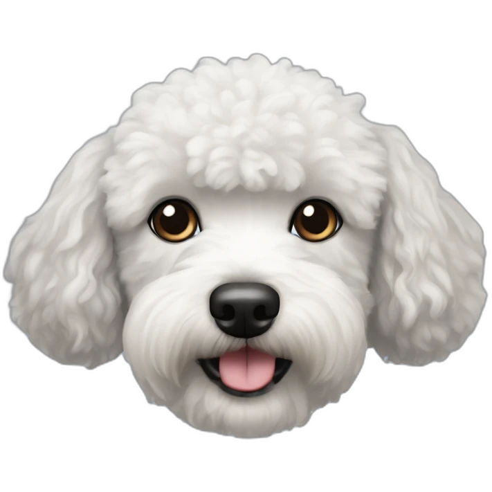 Black dog Poodle and Bichon Frise mix emoji