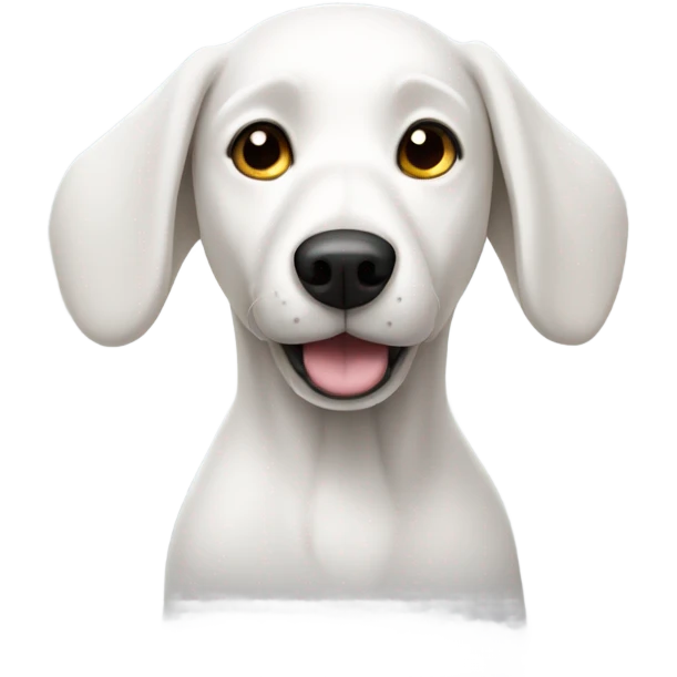 a white dog with long ears emoji