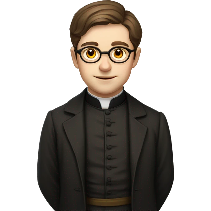 young Victorian priest with glasses, and little brown hair emoji