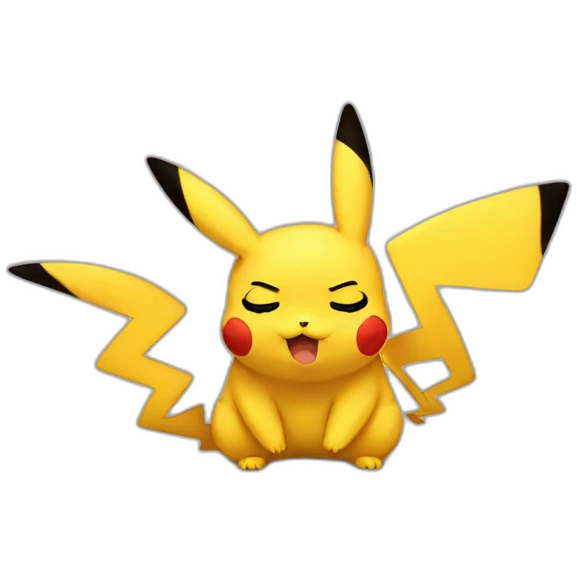 pikachu closed eyes kissing emoji