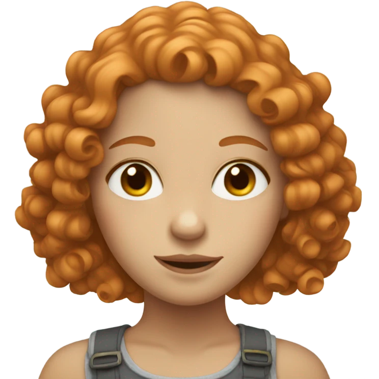 Pale girl with culy hair ginger emoji