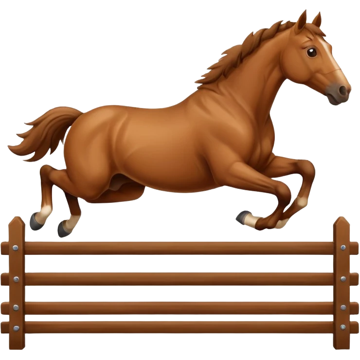 a horse jumping over the fence emoji