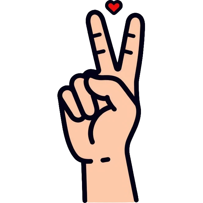 Korean finger heart gesture, hand making heart shape with thumb and index finger emoji