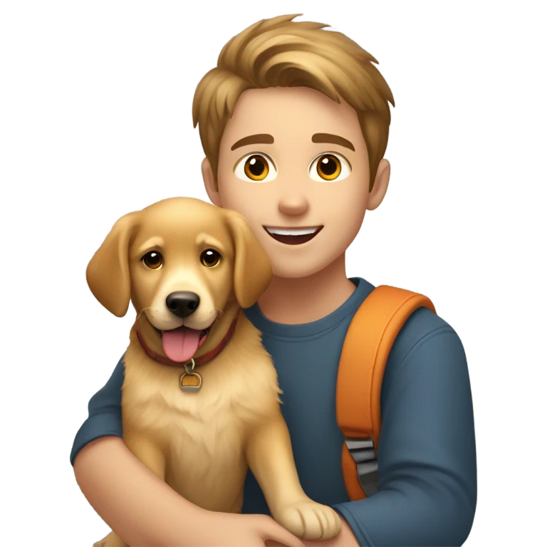 boy with pet animal emoji