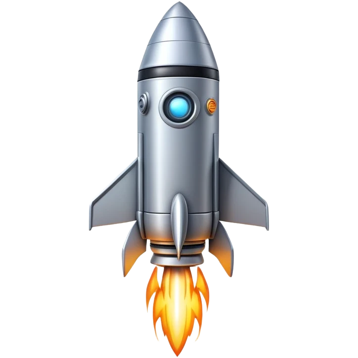 robot shaped like a rocket blasting off emoji