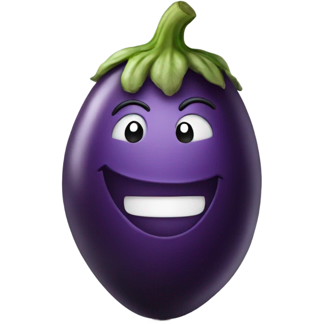 smiley holding eggplant  emoji