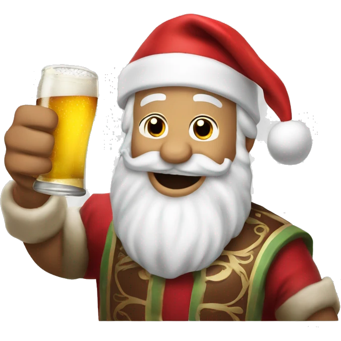 PAPAI NOEL TOMANDO CERVEJA emoji