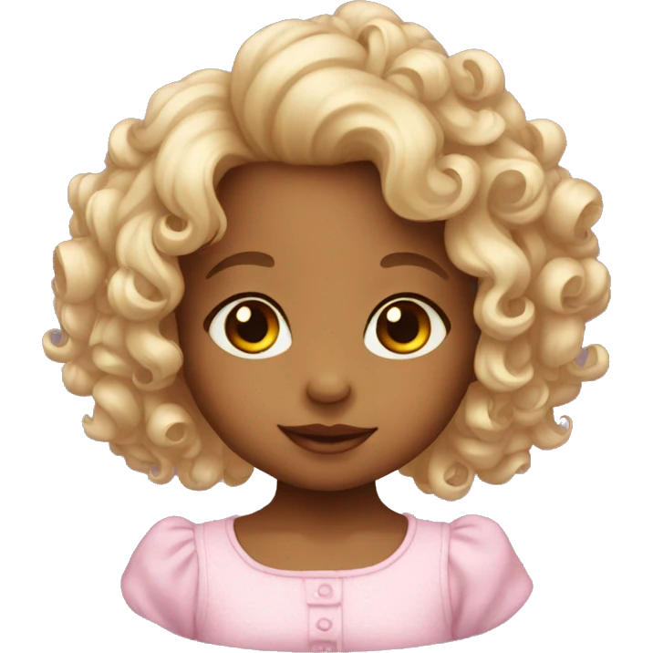 Baby girl with curls emoji