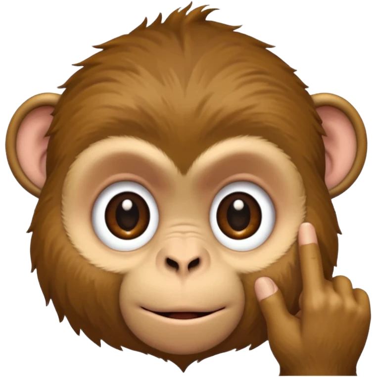 A monkey pulling his eyelid down with one finger emoji