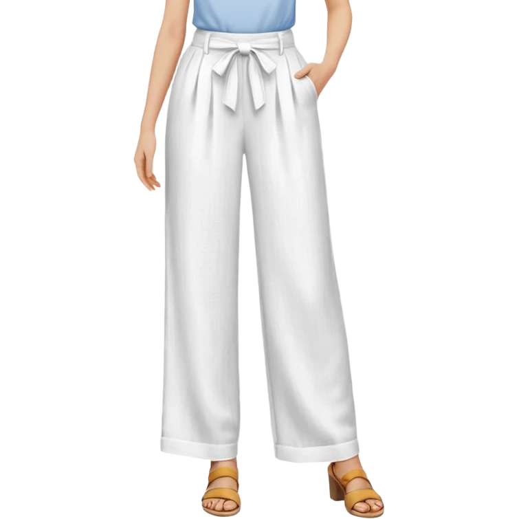 linen white long pants emoji