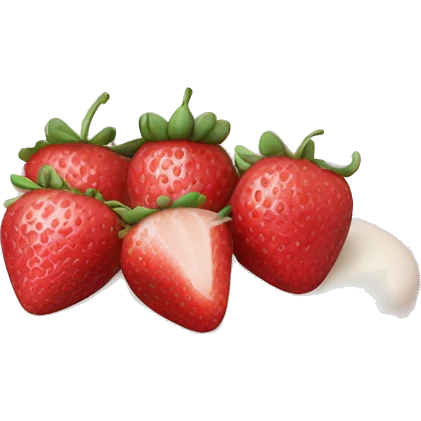 Light Pink strawberries and cream birthday cake  emoji