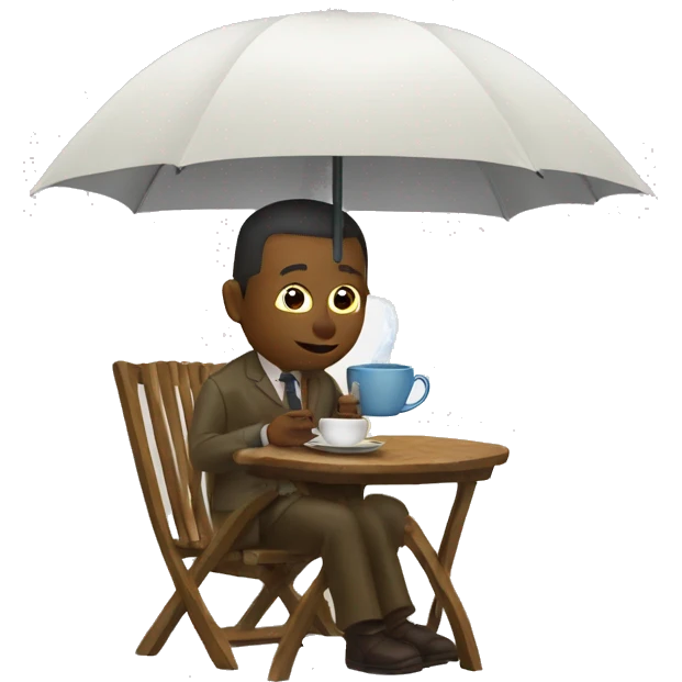 drinking tea with umbrella emoji
