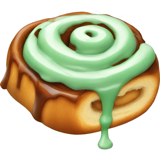 Cinnamon roll with Green icing  emoji