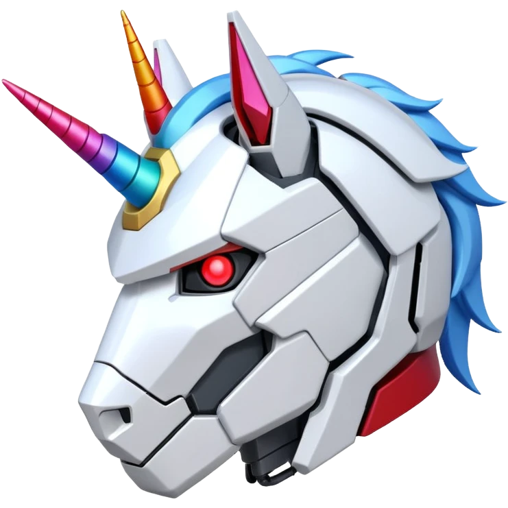 Gundam RX-0 Unicorn robot head, angled view emoji