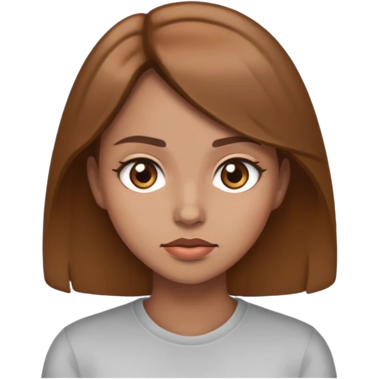 Mad girlfriend light brown hair and brown eyes  emoji