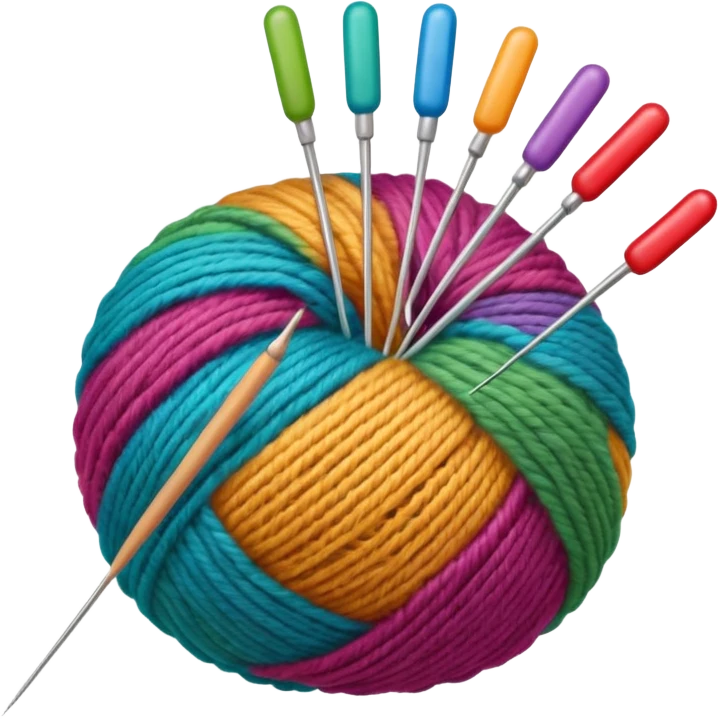 ball of wool with knitting needles emoji