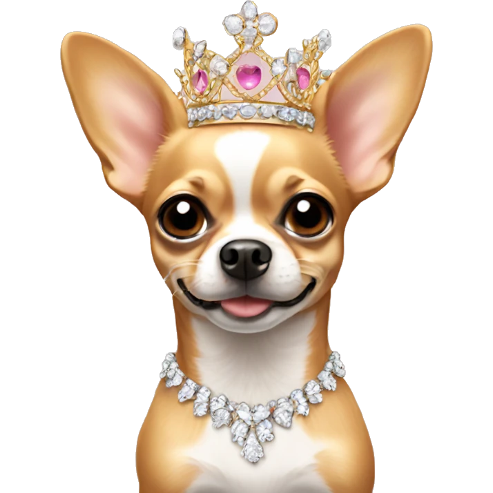 tan chihuahua wearing tiara emoji