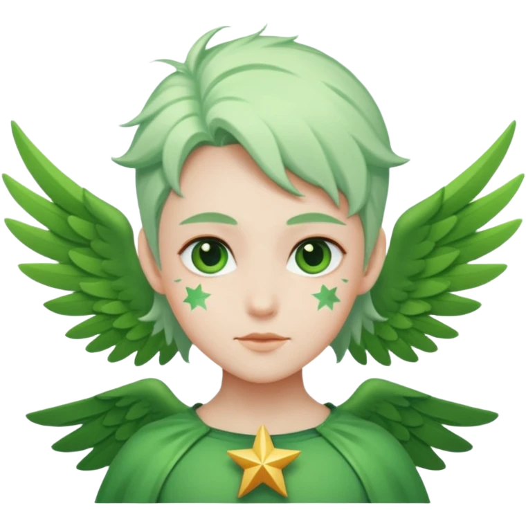 like character, star of green that have white wings  emoji