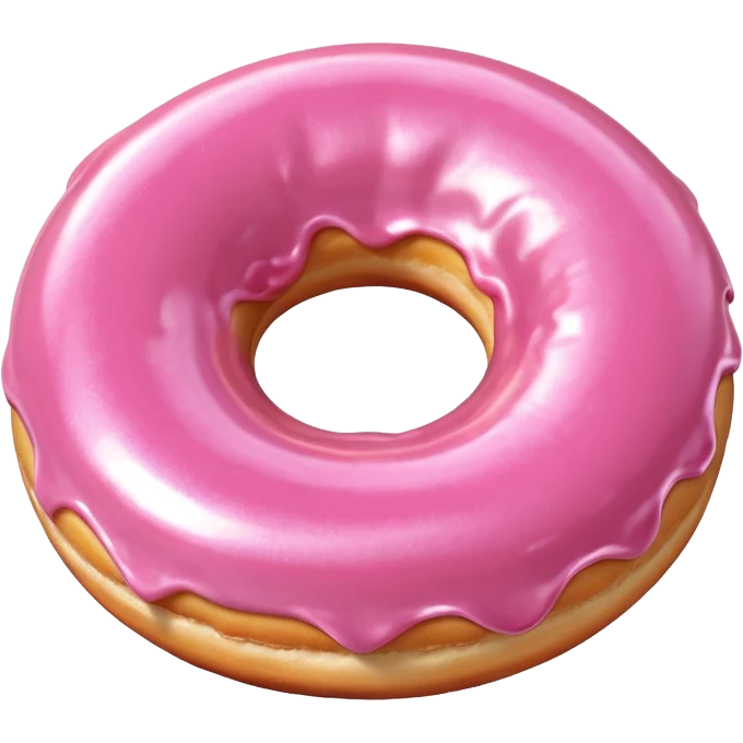 light pink metallic 3d donut shape emoji