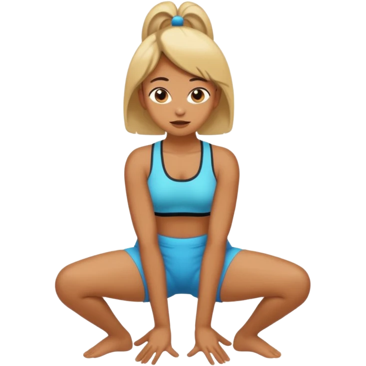 Hands on the knees twirking emoji