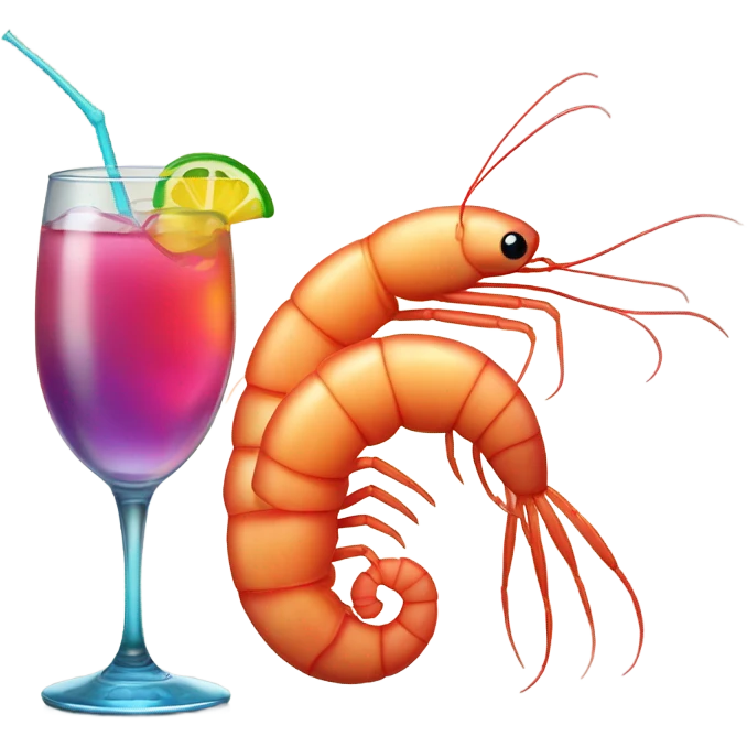Shrimp drinking a cocktail  emoji