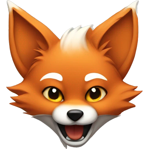 a headbanging cute fox  emoji