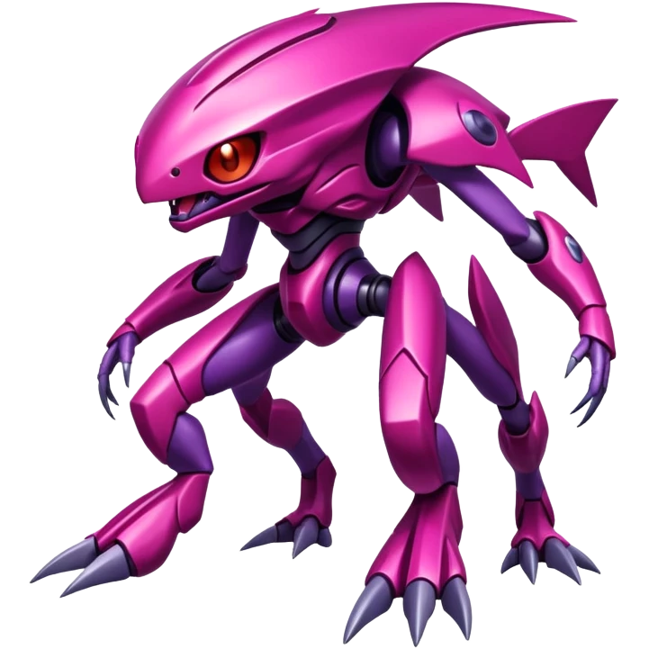 Shiny Exotic Colorful epic Gabite-Genesect-Koraidon-Fakémon-hybrid-creature (full body)  emoji