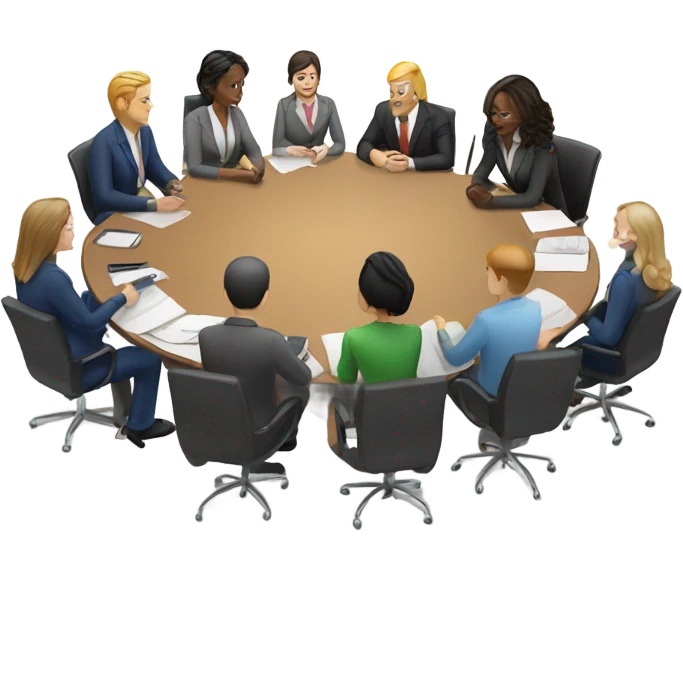 collaboration, in a meeting room  emoji