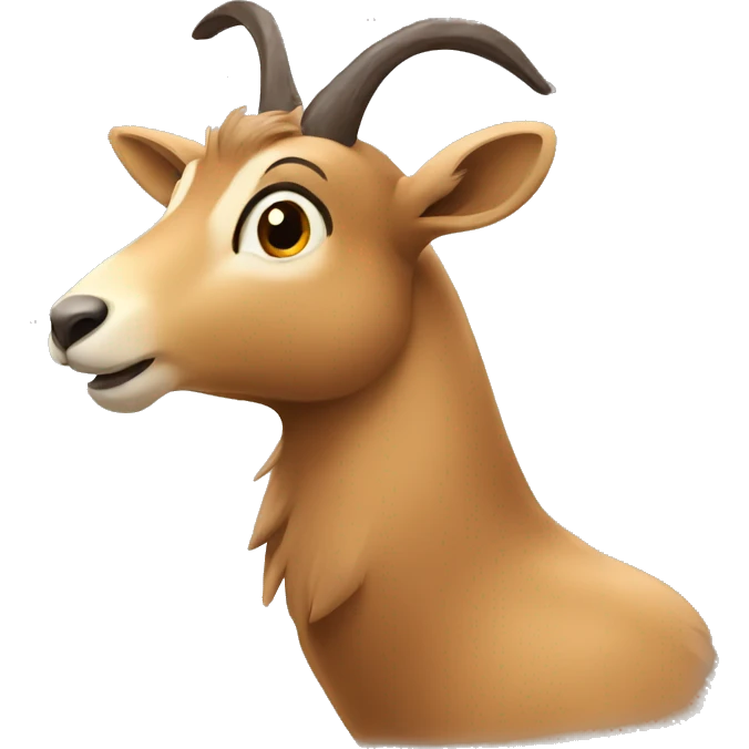happy smiling brown chamois thinking emoji