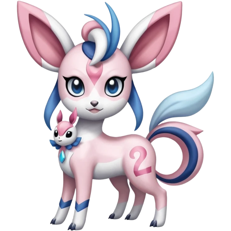 Elegant cute petite beautiful pretty Palkia-Diancie-Absol-Sylveon-Meloetta-fusion  emoji