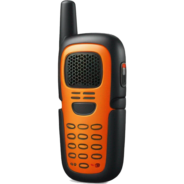 black walkie talkie with red-orange button on side emoji