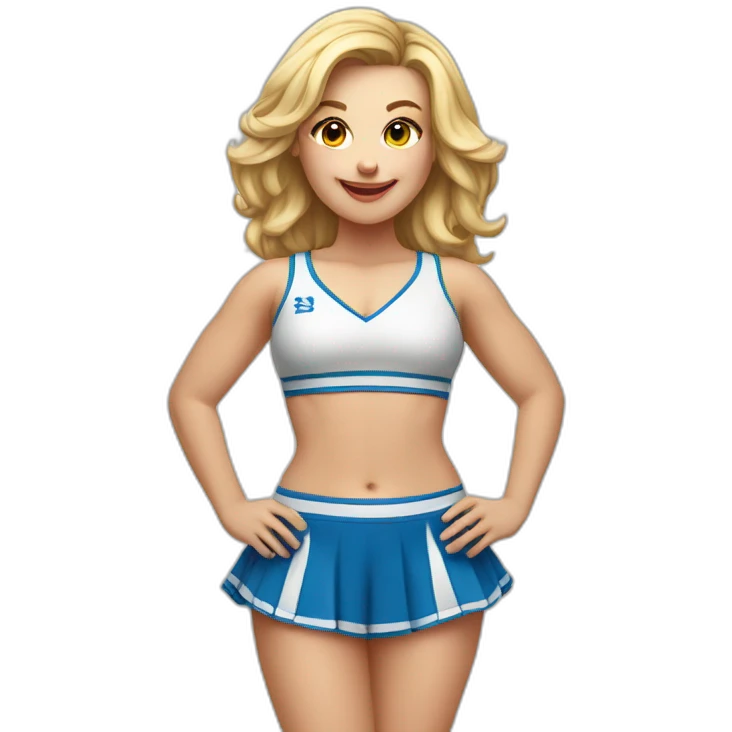 Caucasian curvy cheerleader both sides emoji