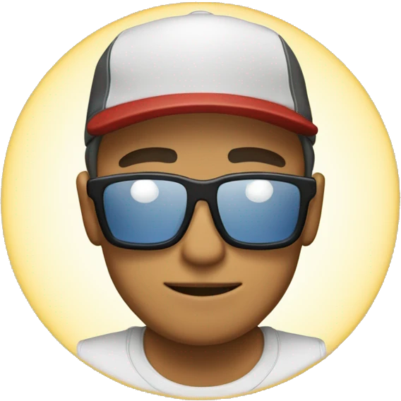 hackerman with cap, light skintone, tshirt emoji