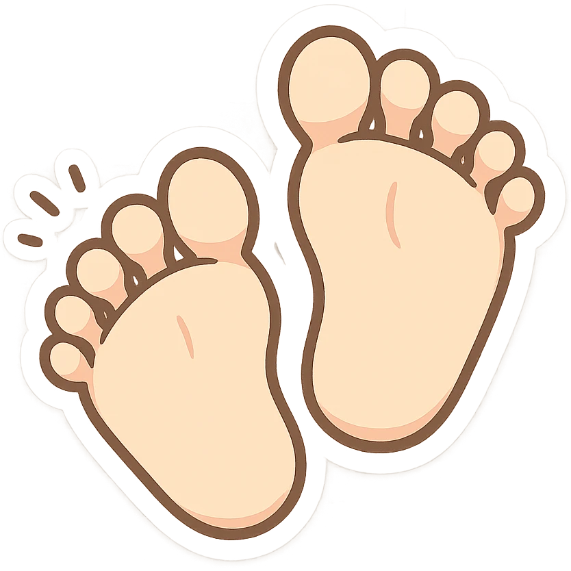 two feet soles, playful pose, cartoon emoji style, inspired by reference image emoji