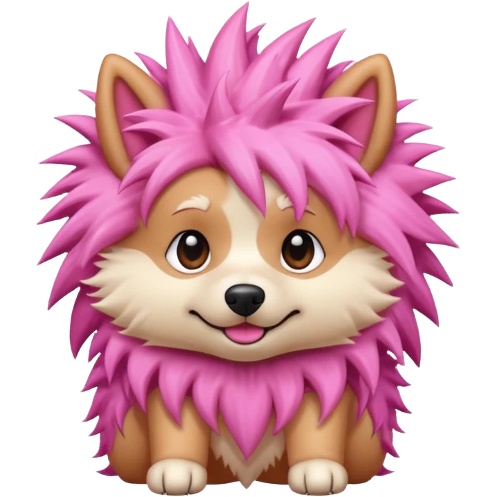 fancy pink spiky haired dog emoji