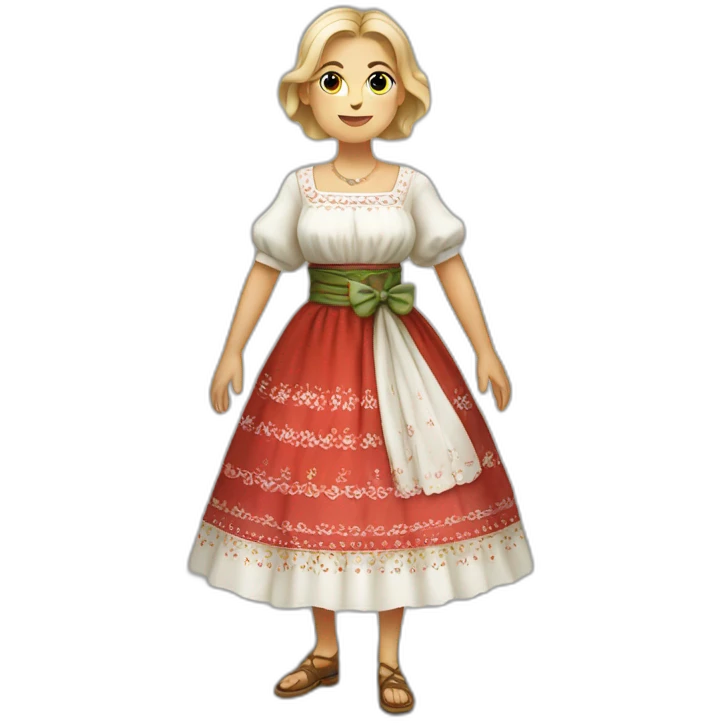 Full body of A Polish woman with a typical Polish dress emoji