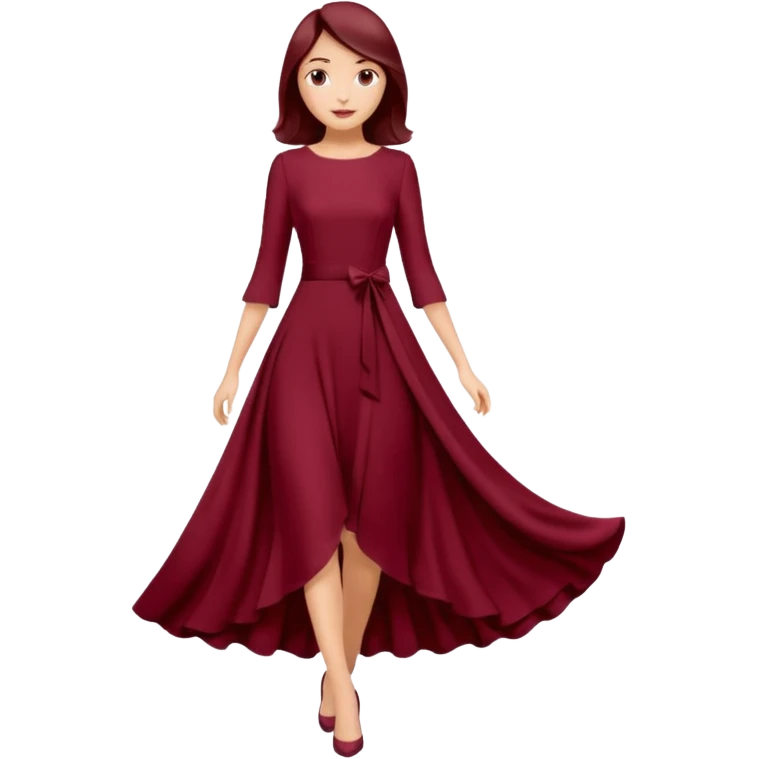 burgundury dress whitout the woman, just the dress. make it knee lenght emoji