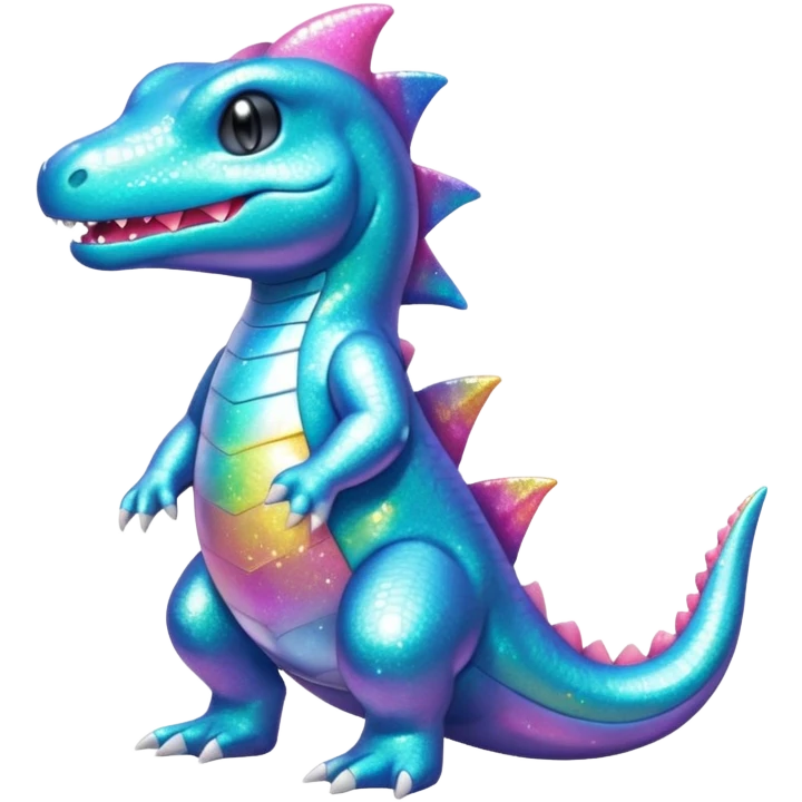 Sparkly Shiny Pastel Totodile-Salandit (full body) emoji