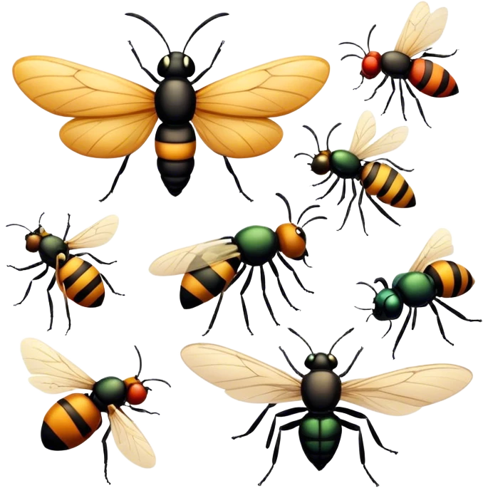 multiple insects flying around emoji
