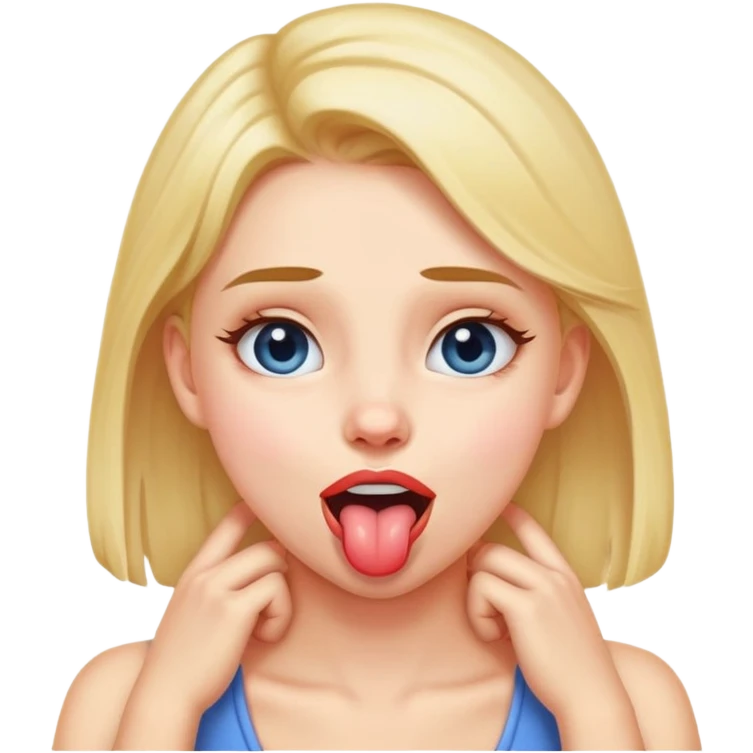Girl with hands on neck and tounge out  emoji