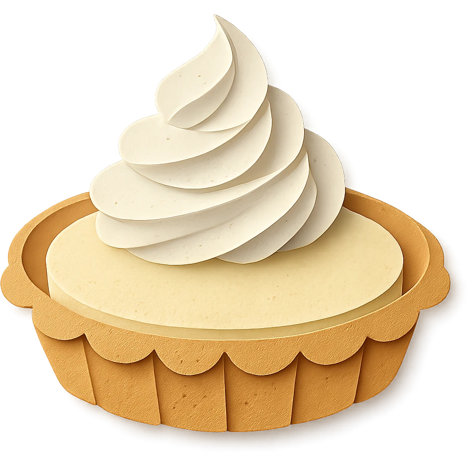paper craft style cream pie emoji