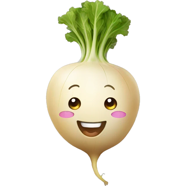turnip with smile emoji