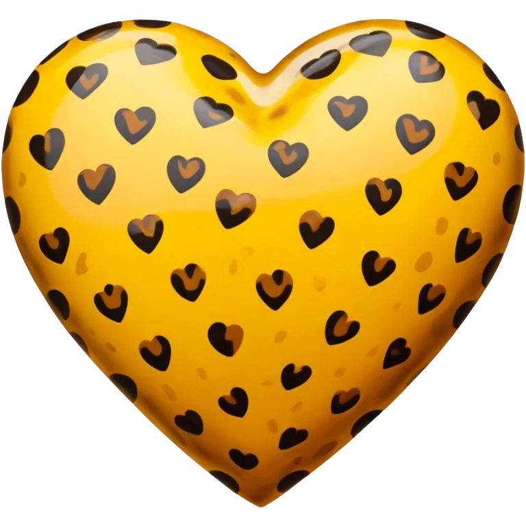 Cheetah print love heart emoji